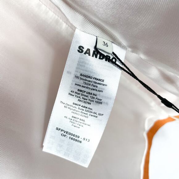 Sandro Hisae Orange Suit 2-pc Set Collared Pants Blazer (TWO SIZES!) Sz 36 / 38 - Picture 9 of 16